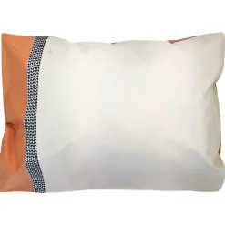 Taie d'oreiller 50x70 cm percale en coton MACASSAR Cognac