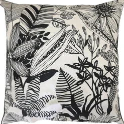 Taie d'oreiller 65x65 cm percale de coton ALBA beige/noir