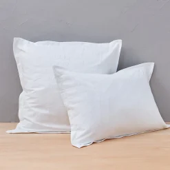 Taie d'oreiller 65x65 cm percale lavée ABSTRAIT Blanc