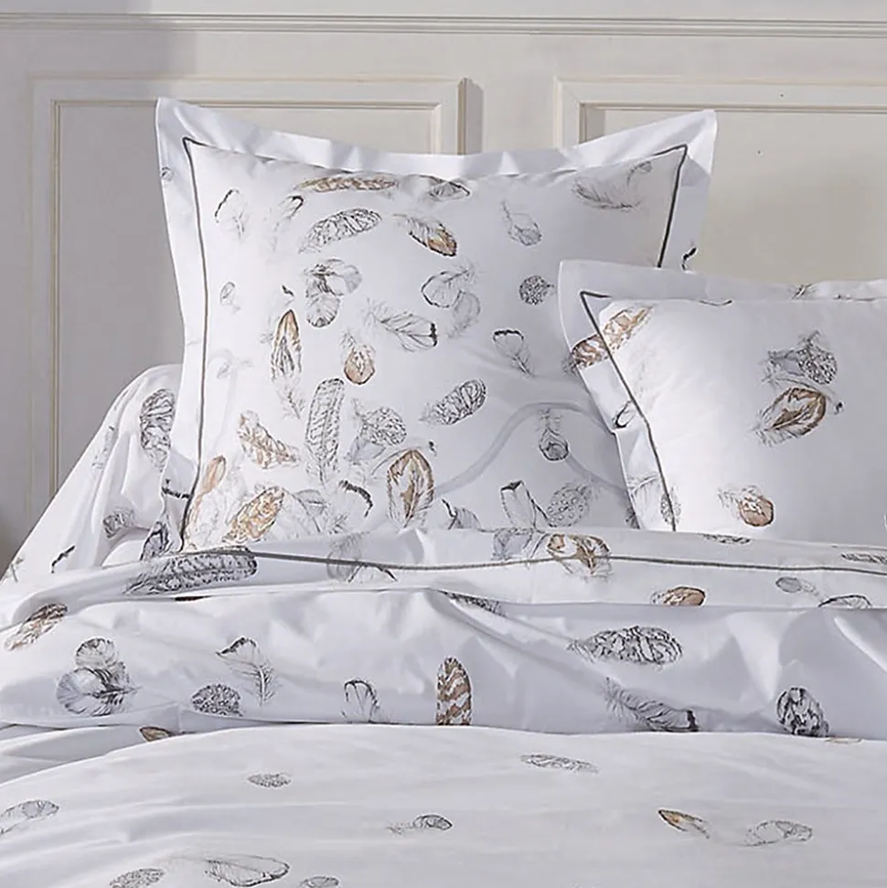 Taie d'oreiller 65x65 cm Percale pur coton PLUMES