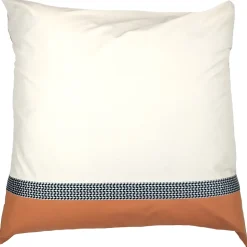 Taie d'oreiller 65x65 cm percale en coton MACASSAR Cognac