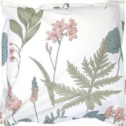 Taie d'oreiller 65x65 cm percale coton FÉÉRIE Blanc sauge
