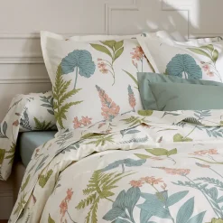 Taie d'oreiller 65x65 cm percale coton FÉÉRIE Blanc sauge