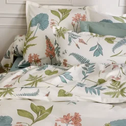 Taie d'oreiller 65x65 cm percale coton FÉÉRIE Blanc sauge