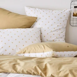 Taie d'oreiller 65x65 cm percale coton ALEX marron Moka