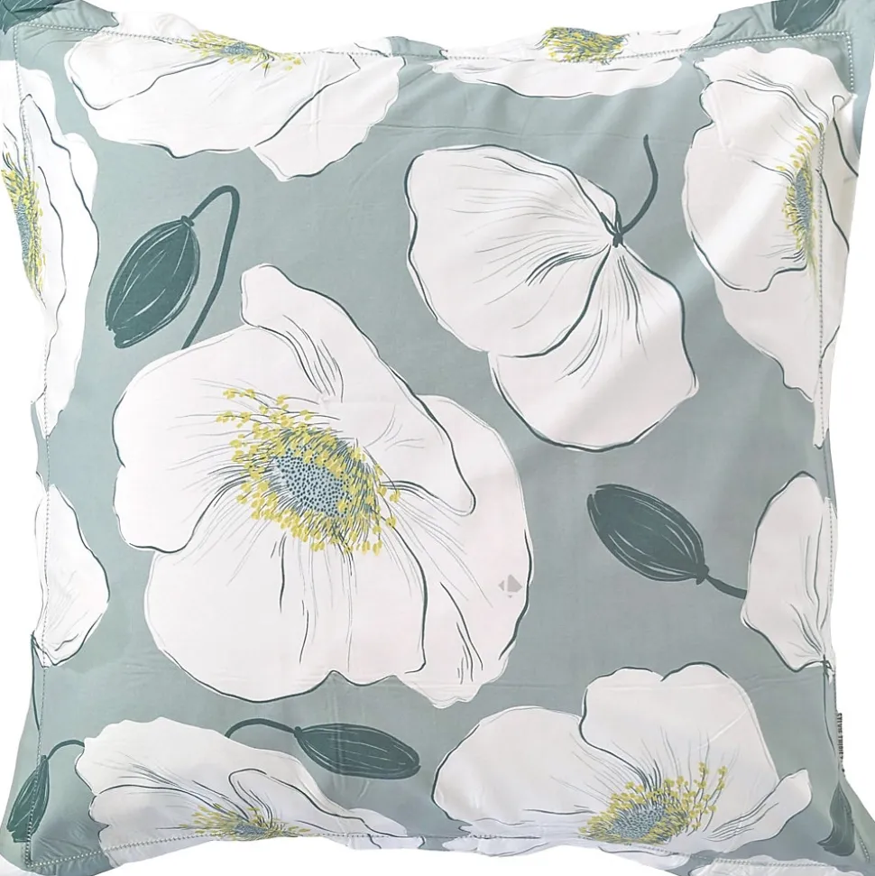 Taie d'oreiller 65x65 cm percale de coton ADÈLE vert céladon