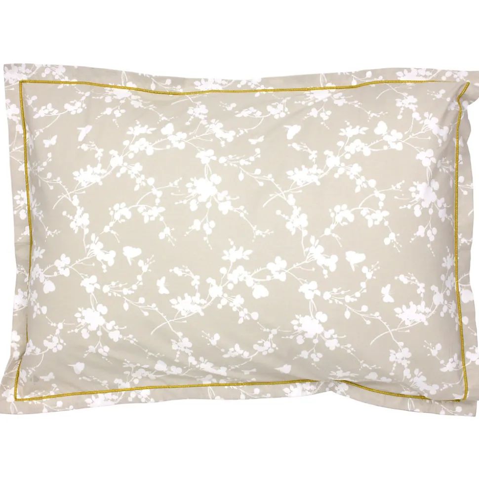 Taie d'oreiller 70x50 cm percale coton BEL AMOUR jaune