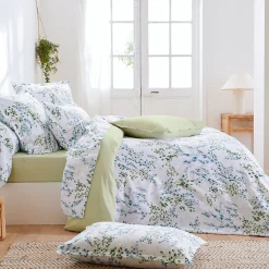 Taie d'oreiller 50x70 cm satin de coton ANGÈLE vert tilleul