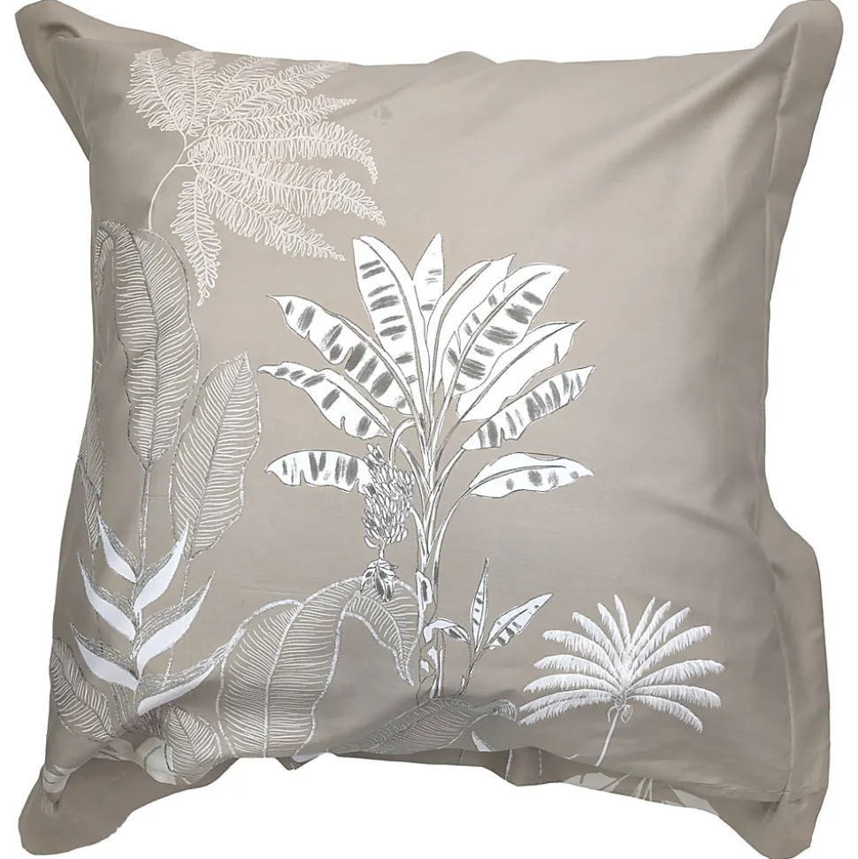 Taie d'oreiller 65x65 cm satin de coton CAYENNE beige ficelle