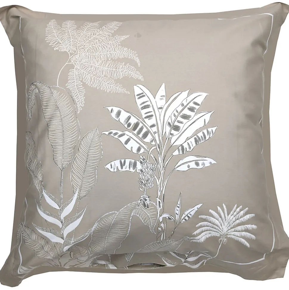 Taie d'oreiller 65x65 cm satin de coton CAYENNE beige ficelle