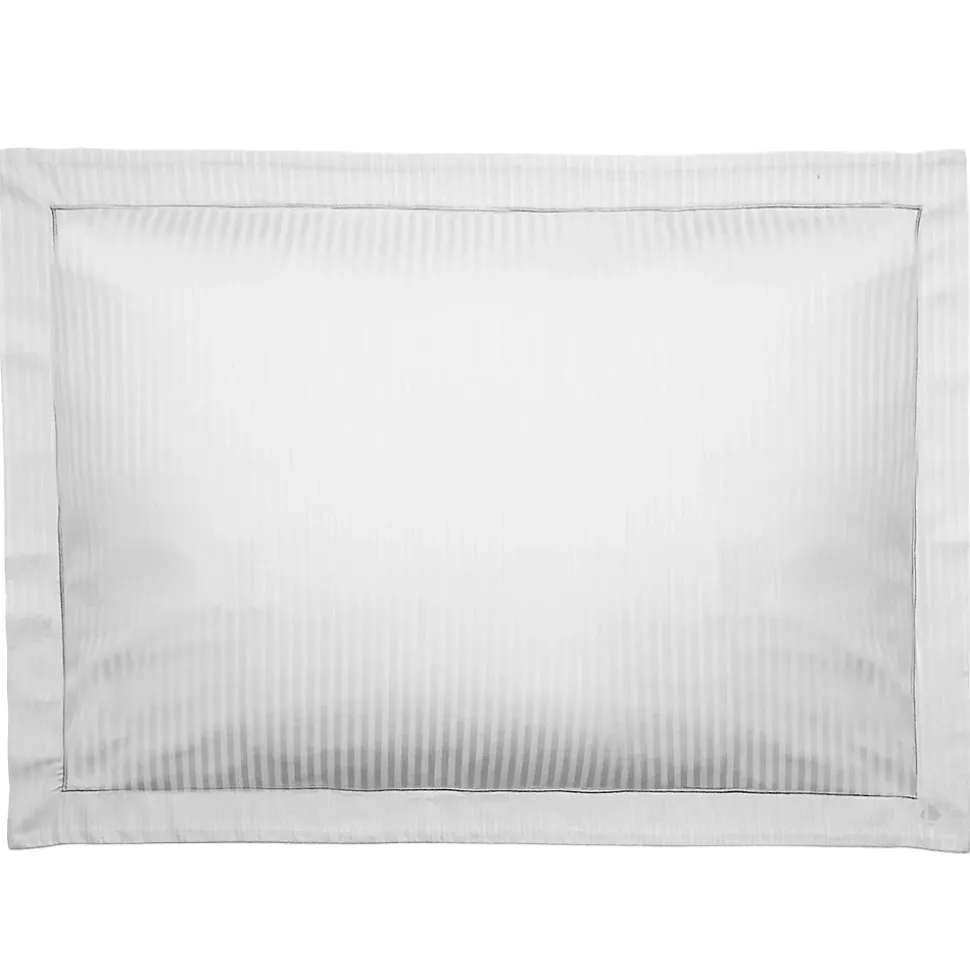 Taie d'oreiller 50x70 cm satin CONCERTO rayures blanc Neige