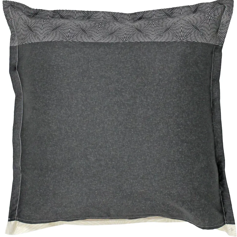 Taie d'oreiller 65x65 cm satin de coton TIAGO noir