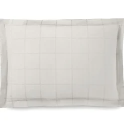 Taie d'oreiller 50x70 cm satin CONCERTO carreaux beige Craie