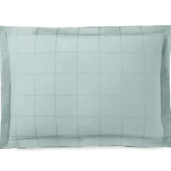 Taie d'oreiller 50x70 cm satin CONCERTO carreaux vert Lichen