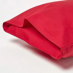 Taies d'oreiller enfant rouge 100% coton égyptien 200 fils, 40x60 cm, lot de 2 - HOMESCAPES