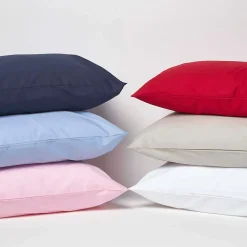 Taies d'oreiller enfant rouge 100% coton égyptien 200 fils, 40x60 cm, lot de 2 - HOMESCAPES