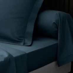 Taies d'Oreiller Percale 63x63 bleu