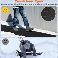 Tapis Chauffant de Fonte de Neige Tapis de Fonte de Neige et Glace en Caoutchouc Antidérapant sans Cordon alimentation