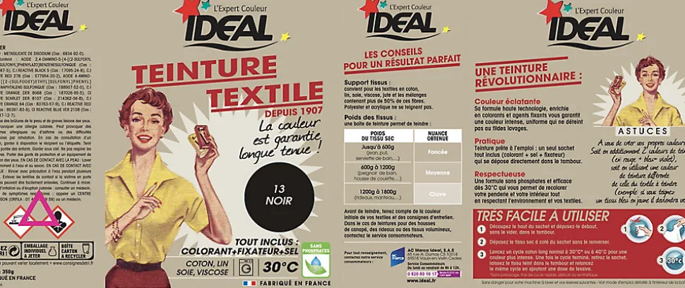 Teinture textile vintage noir Idéal 350g