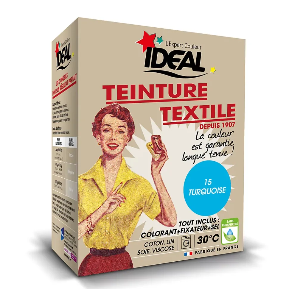 Teinture textile vintage turquoise Idéal 350g