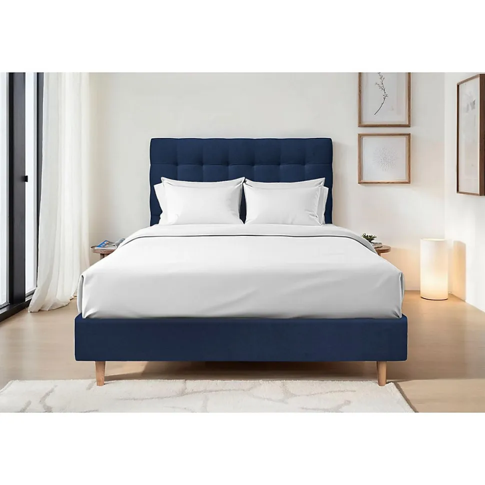 Tete de lit Capitonnée Velours - A poser au sol