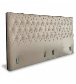 Tete de Lit en Velours Alcantara beige 190 x 100 cm - Couleur Sable