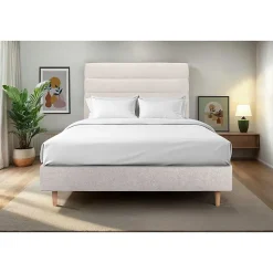 Tete de lit Lignes Tissu - A poser au sol