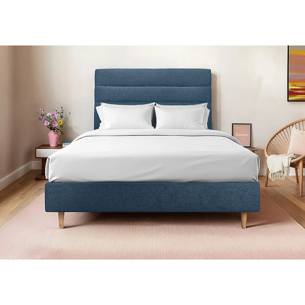 Tete de lit Lignes Tissu - A poser au sol