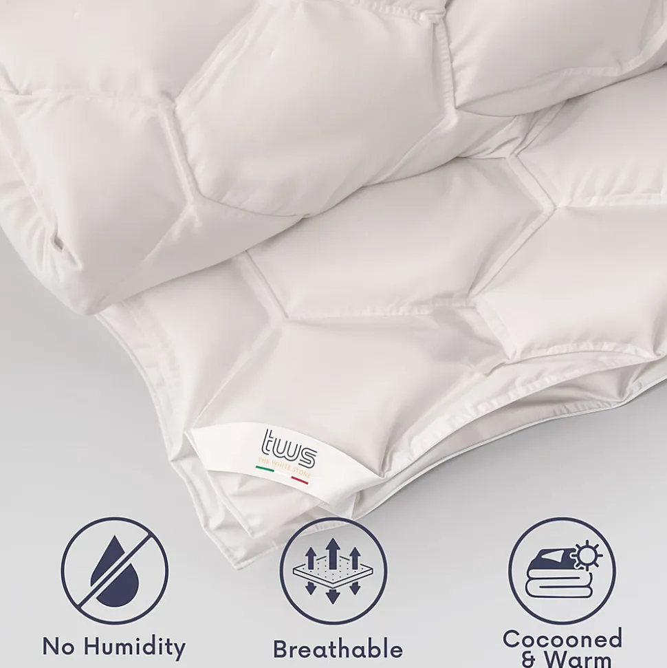 The White Stone Couette 4 Saisons avec Clips 155x200 cm