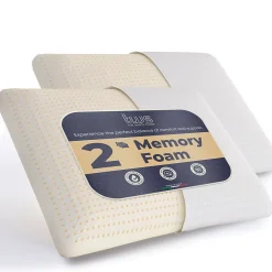 The White Stone Lot de 2 Oreillers en Mousse à Mémoire de Forme 40 x 70 cm, Hauteur 11 cm