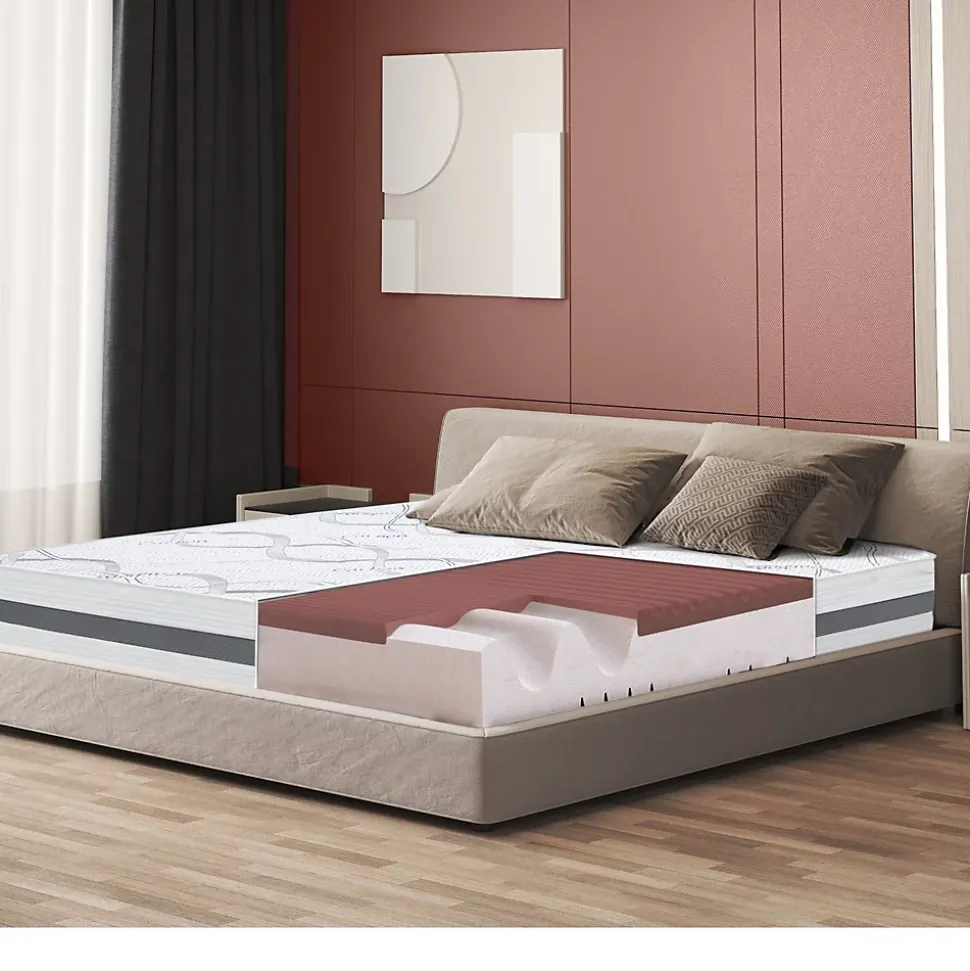 The White Stone Matelas en Mousse à Mémoire de Forme 220x220 cm Hauteur 27 cm