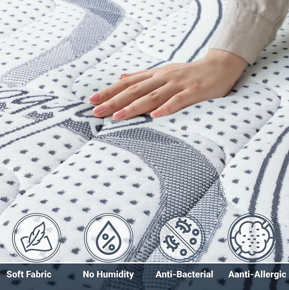 The White Stone Matelas en Mousse à Mémoire de Forme 200x220 cm Hauteur 22 cm