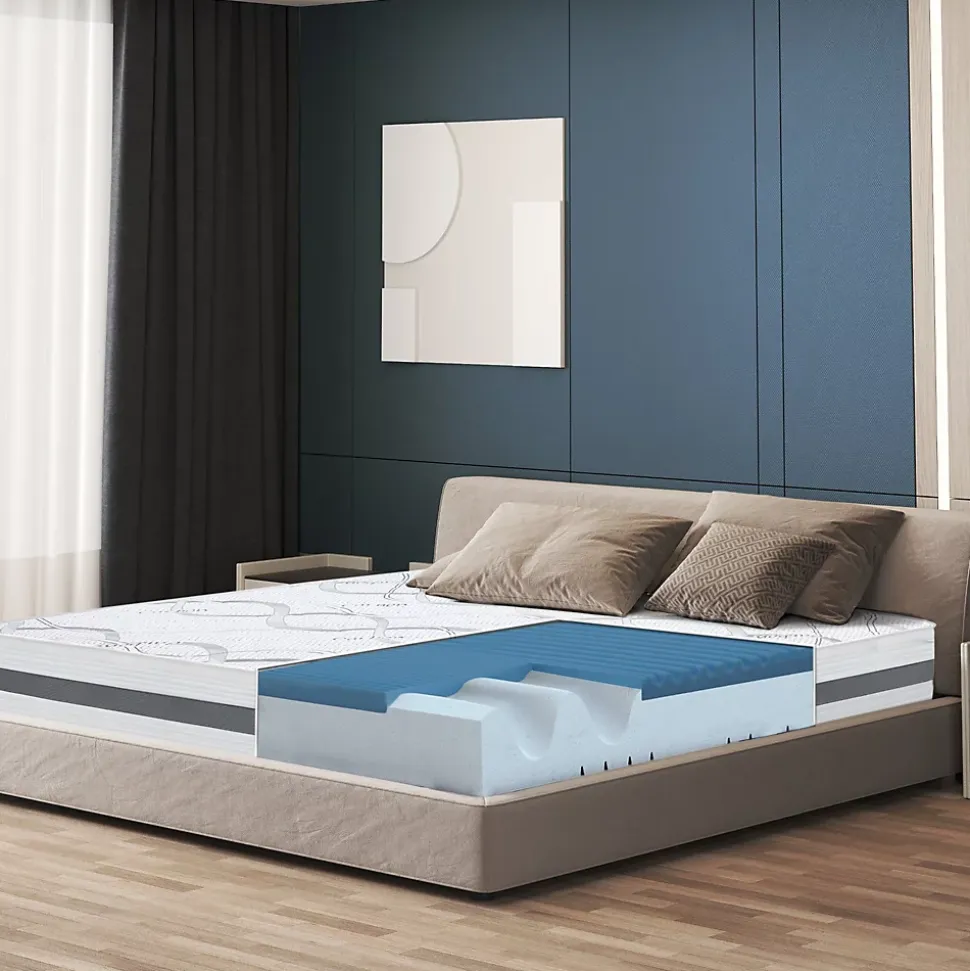 The White Stone Matelas en Mousse à Mémoire de Forme 200x220 cm Hauteur 22 cm
