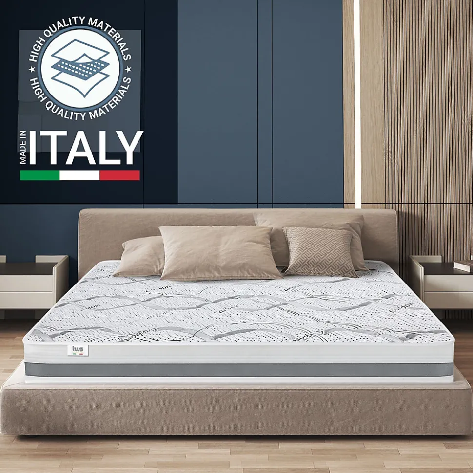 The White Stone Matelas en Mousse à Mémoire de Forme 125x180 cm Hauteur 22 cm