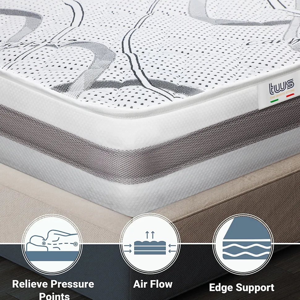 The White Stone Matelas en Mousse à Mémoire de Forme 125x180 cm Hauteur 22 cm