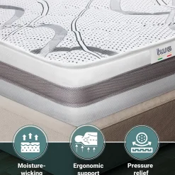 The White Stone Matelas Orthopédique 120x210 cm Fermeté Moyenne