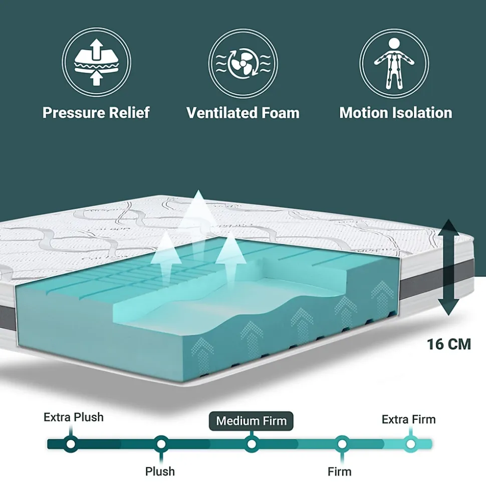 The White Stone Matelas Orthopédique 110x190 cm Fermeté Moyenne
