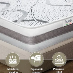 The White Stone Matelas Orthopédique 70x180 cm Fermeté Moyenne