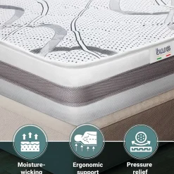 The White Stone Matelas Orthopédique 130x190 cm Fermeté Moyenne