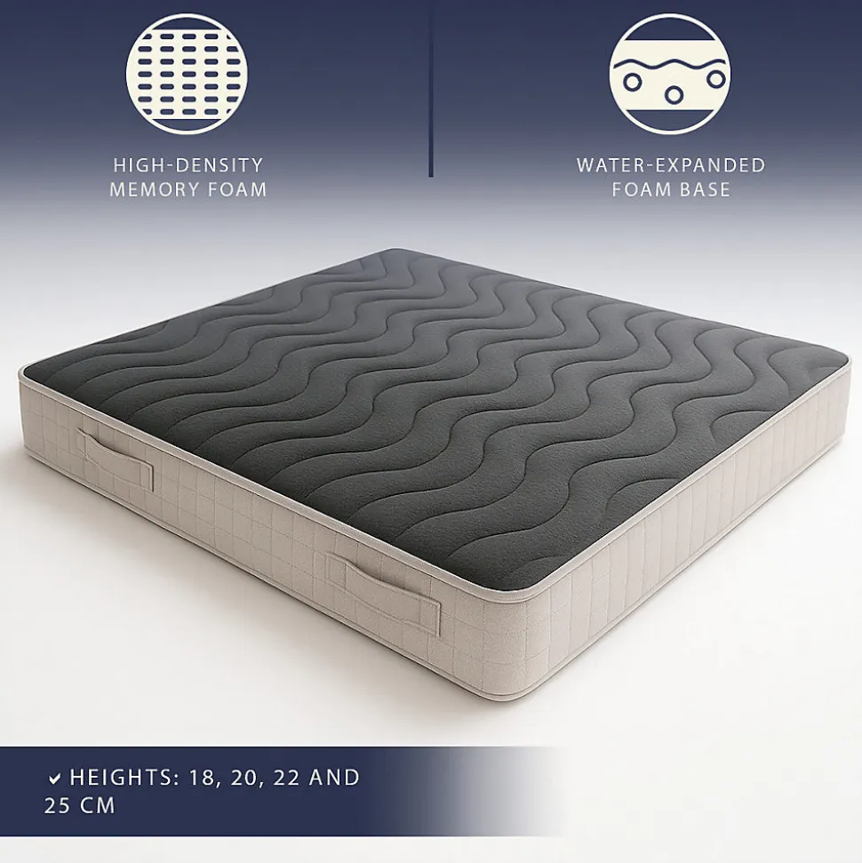 The White Stone Matelas 140x190 cm en Mousse à Mémoire, Hauteur 20 cm