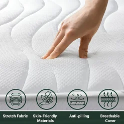 The White Stone Matelas 120x200 cm en Mousse Antibactérien