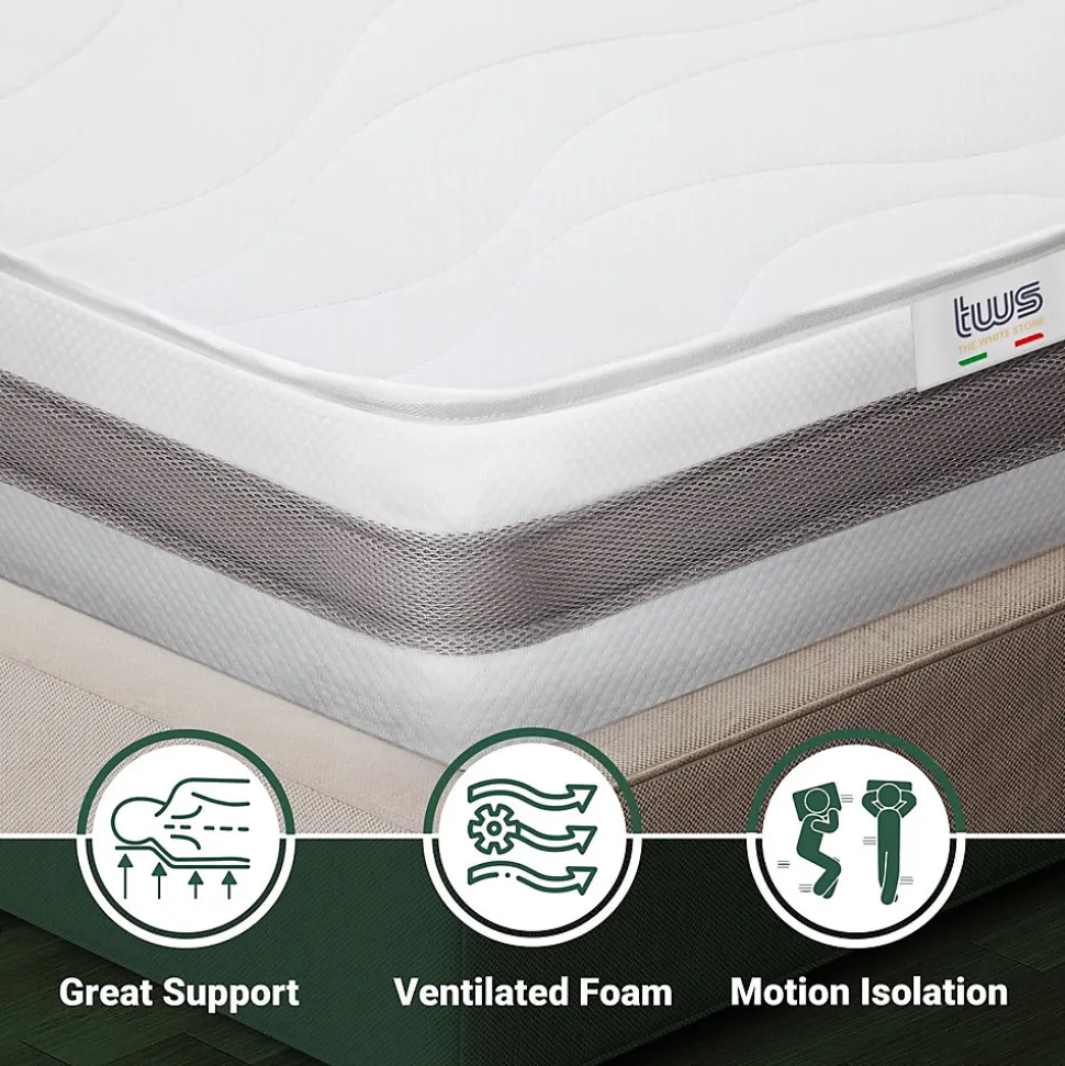 The White Stone Matelas 120x200 cm en Mousse Antibactérien