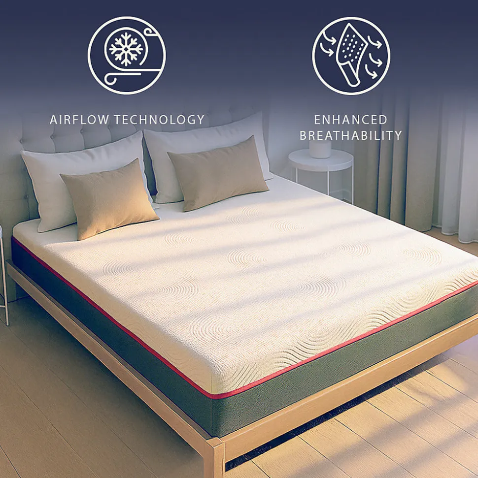 The White Stone Matelas 90x190 en Mousse à Mémoire Breeze et Ressorts Ensachés, Hauteur 30 cm