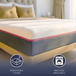 The White Stone Matelas 90x190 en Mousse à Mémoire Breeze et Ressorts Ensachés, Hauteur 30 cm