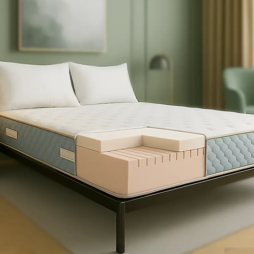 The White Stone Matelas 140x190 cm en Mousse Hypoallergénique et Memory Foam, Hauteur 22 cm