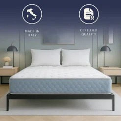 The White Stone Matelas 140x190 cm en Mousse Hypoallergénique et Memory Foam, Hauteur 22 cm