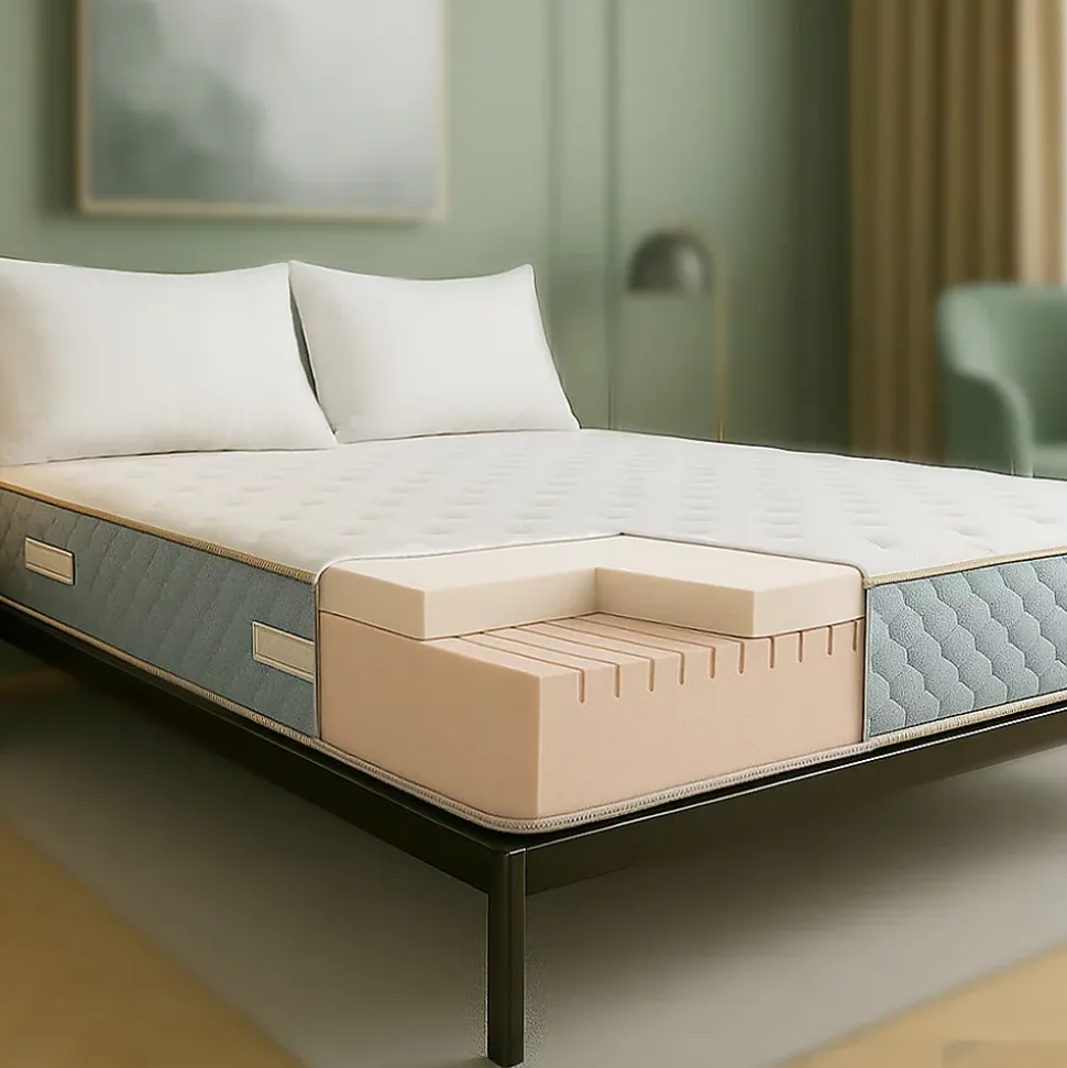 The White Stone Matelas 140x190 cm en Mousse Hypoallergénique et Memory Foam, Hauteur 22 cm