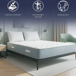 The White Stone Matelas 140x190 cm en Mousse Hypoallergénique et Memory Foam, Hauteur 22 cm