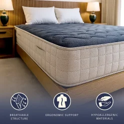 The White Stone Matelas 120x190 cm en Mousse à Mémoire, Hauteur 18 cm