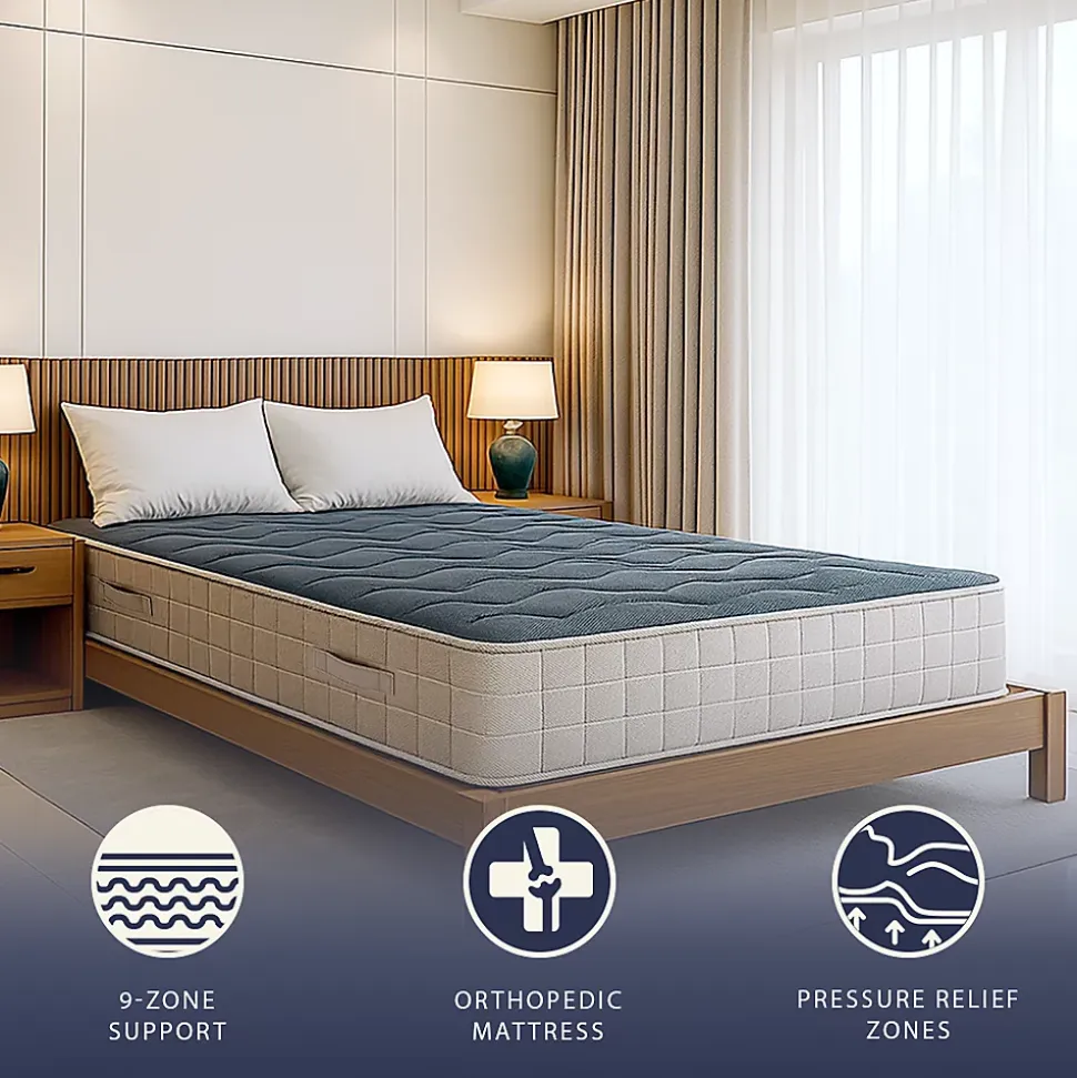 The White Stone Matelas 140x190 cm en Mousse à Mémoire, Hauteur 22 cm